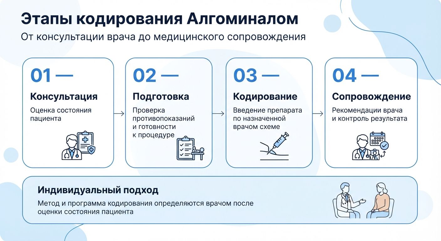 Кодирование препаратом «Алгоминал» в Георгиевске инфографика